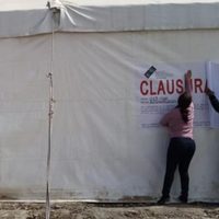 Clausuran drenaje del parque industrial de Huejotzingo