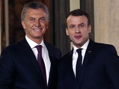 En su viaje a Francia, Mauricio Macri se reunió con Emmanuel Macron