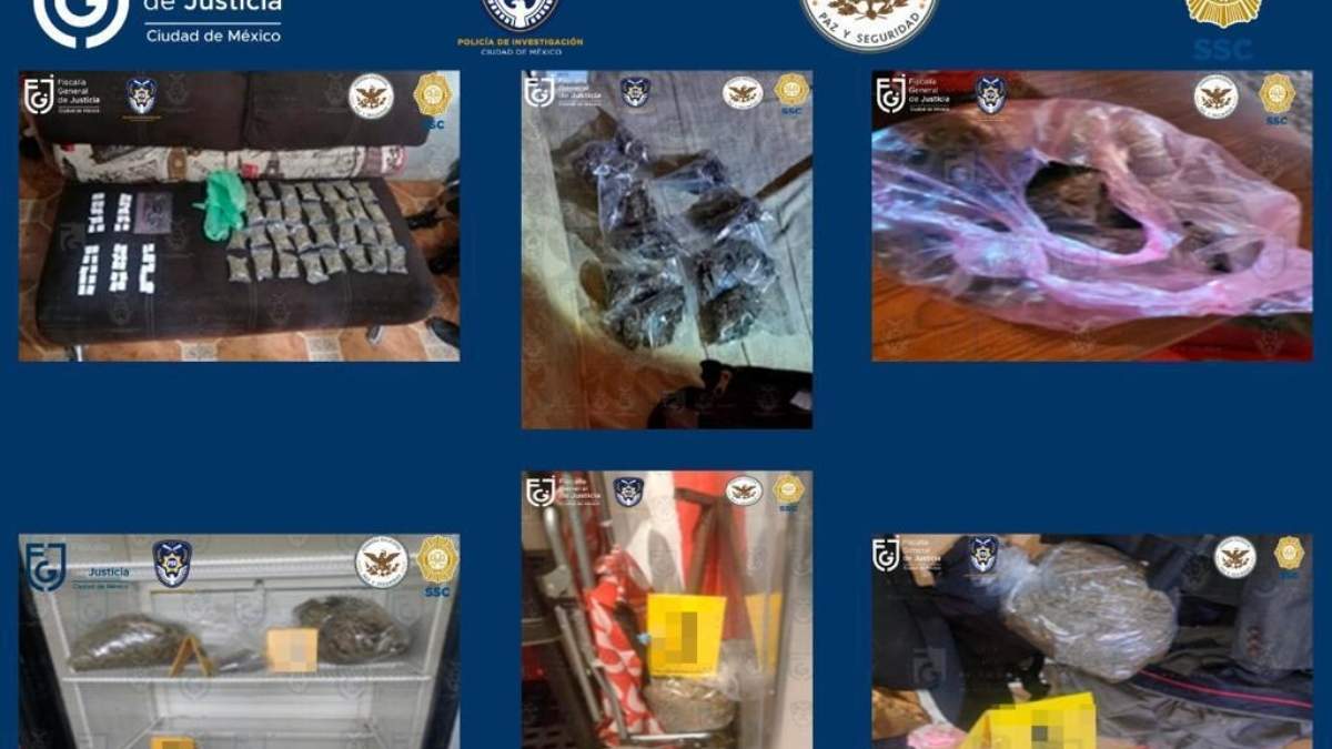 Drogas decomisadas en un cateo en el Centro Histórico de la CDMX