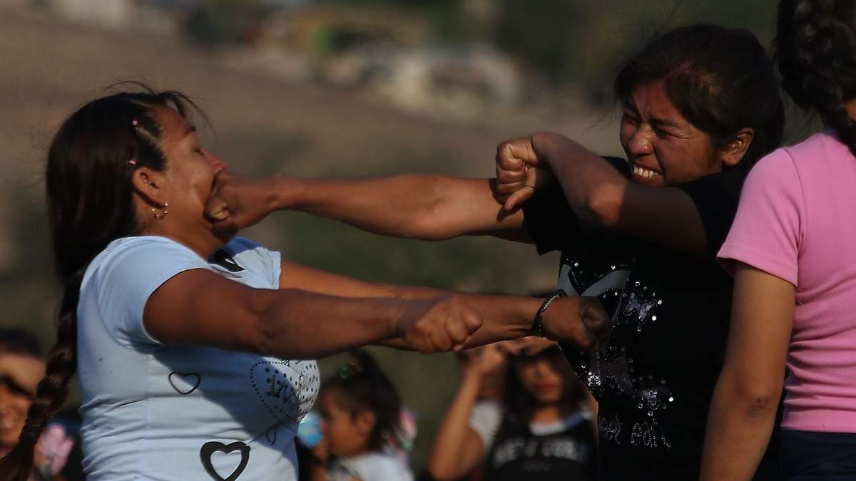 Pelea entre mujeres para pedir por lluvias, La Esperanza, Guerrero