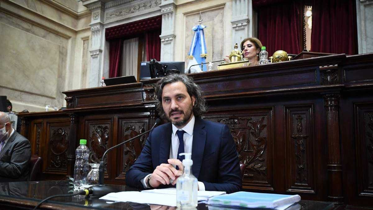 Santiago Cafiero hizo su exposición mensual. Fuente: (Twitter)