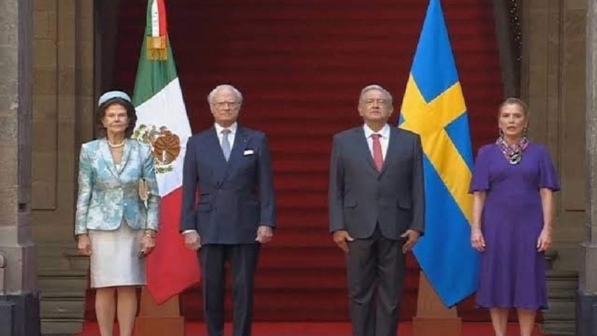 Reyes de Suecia con AMLO y su esposa en México