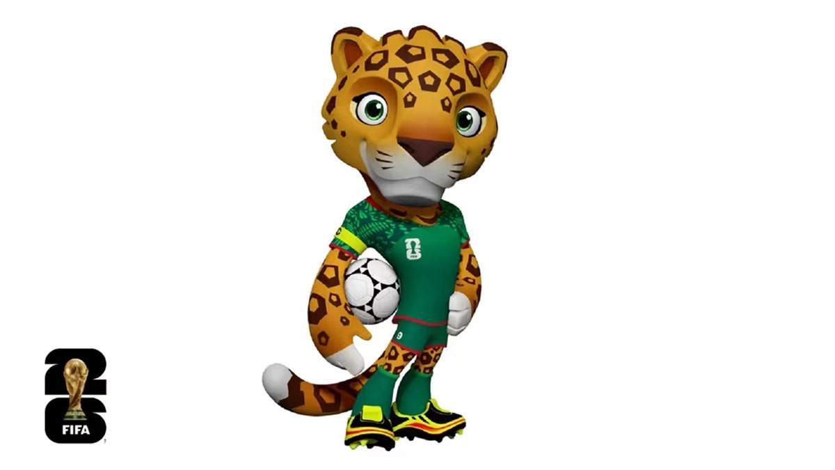 3 mascotas tendrá el Mundial 2026. El jaguar mexicano parece un defensor "aguerrido".