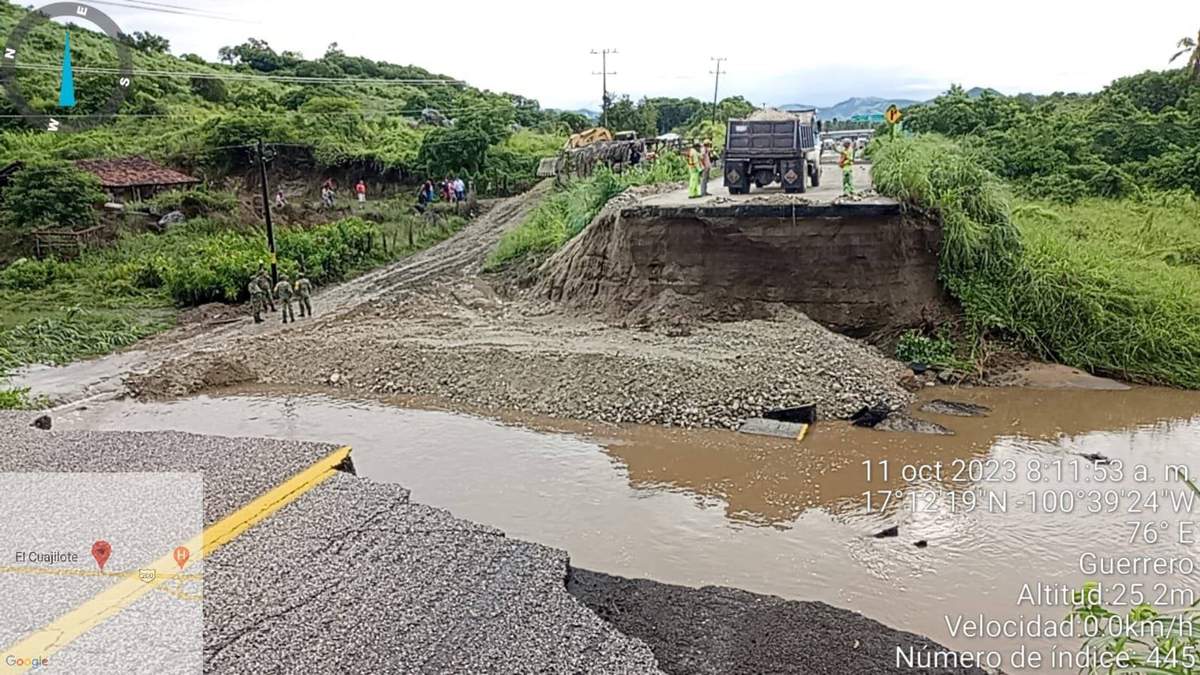 Un puente afectado por Max