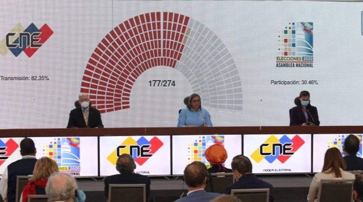 Los resultados del Consejo Nacional Electoral de Venezuela. Foto: @VTVcanal8