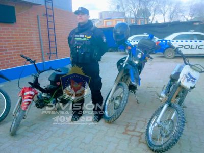 Dos motocicletas que tenían pedido de secuestro fueron recuperadas por la Policía