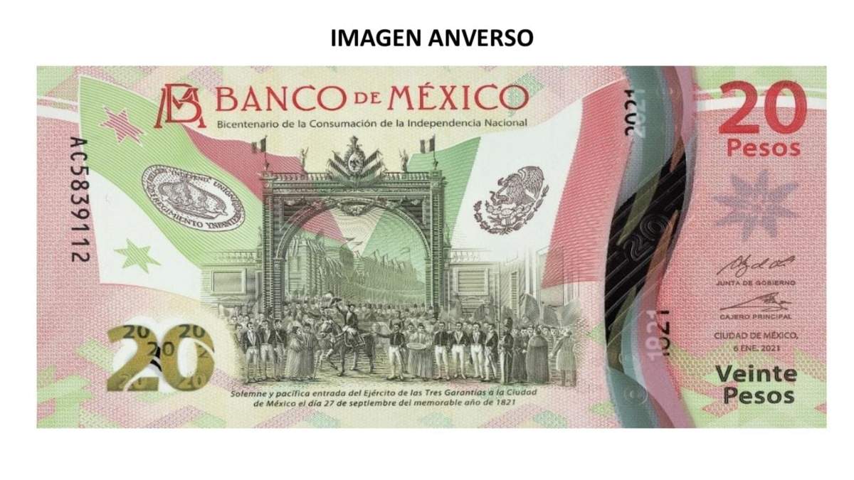 Nuevo billete de 20 pesos