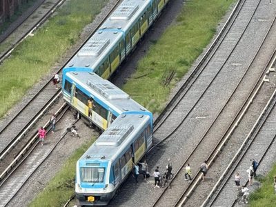 Descarriló una formación del Tren Sarmiento y hay 20 pasajeros heridos