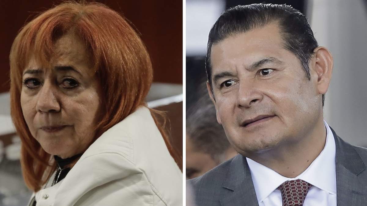 Rosario Piedra Ibarra, presidenta de la CNDH, y Alejandro Armenta, gobernador de Puebla