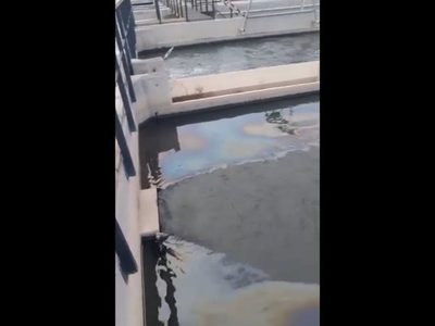 Descubrieron una extraña mancha de aceite en la toma de agua potable Cutral Co y Plaza Huincul