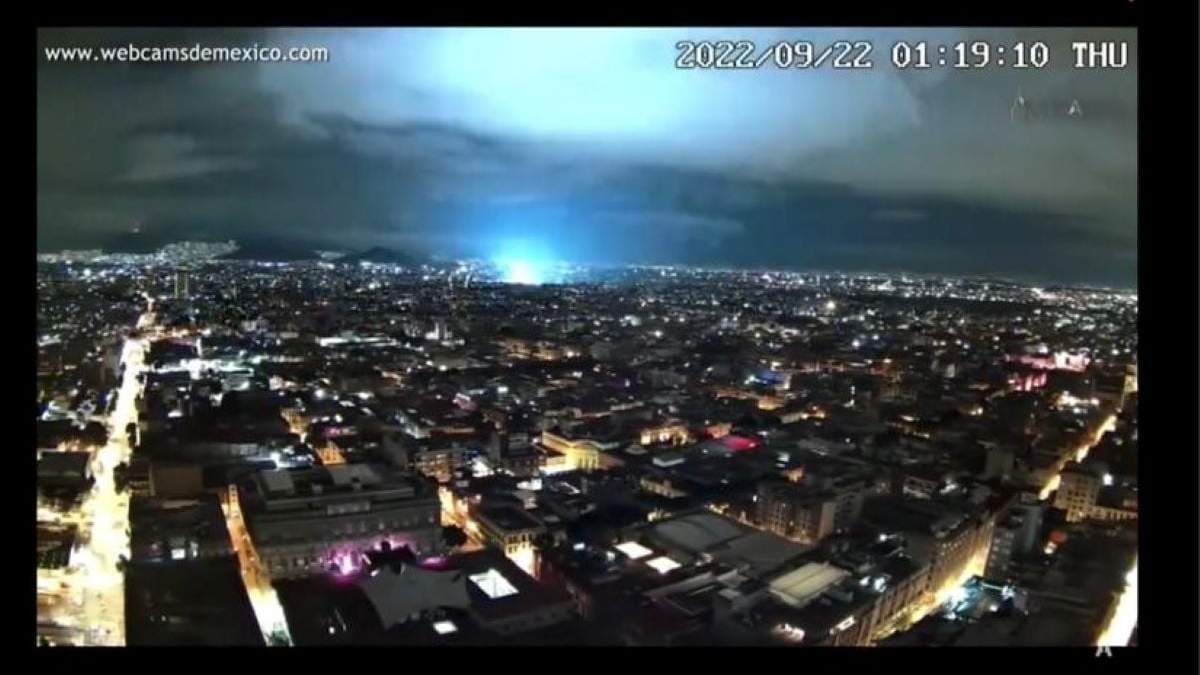 Luces de terremoto durante sismo del 22 de septiembre de 2022
