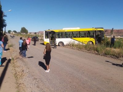 Un colectivo de Autobuses Neuquén con 30 pasajeros perdió el control por una falla mecánica