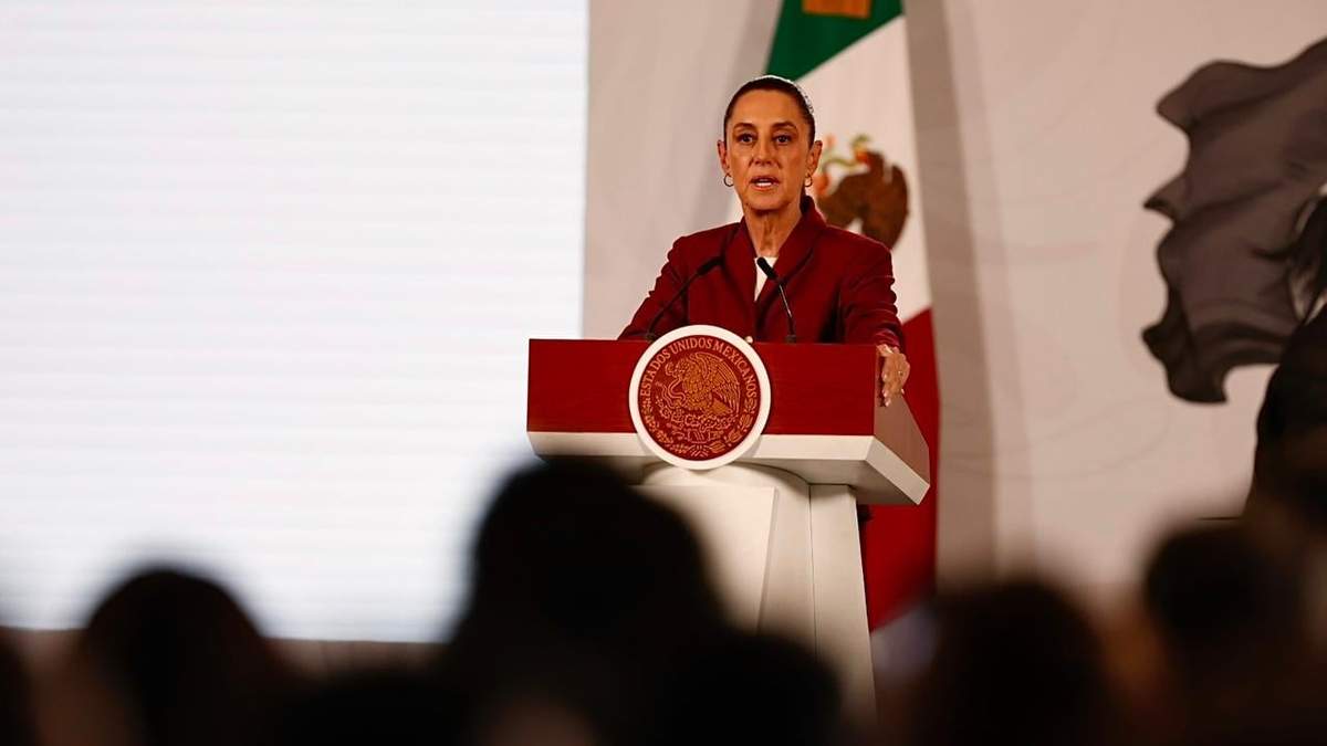 La presidenta durante la conferencia de este martes en Palacio Nacional