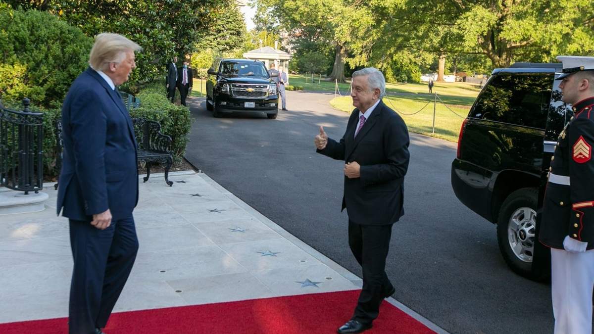 López Obrador se reunió con Donald Trump en la Casa Blanca el 8 de julio de 2020