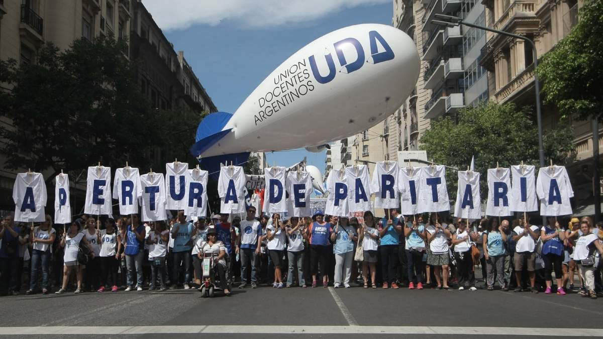 Docentes reclaman una paritaria nacional. Fuente: (Twitter)