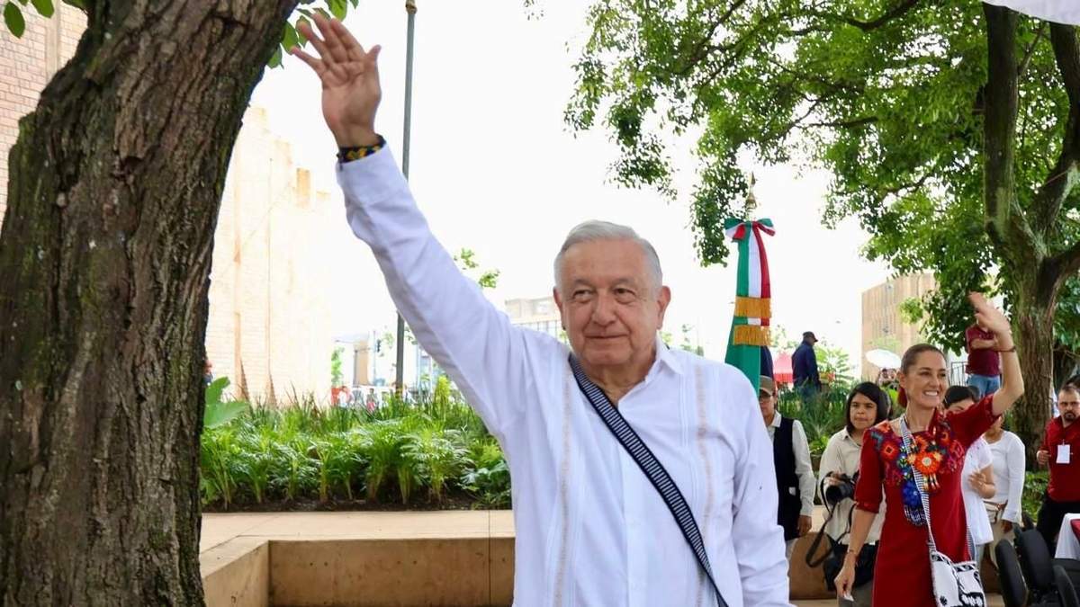 López Obrador y Sheinbaum en su gira por Nayarit