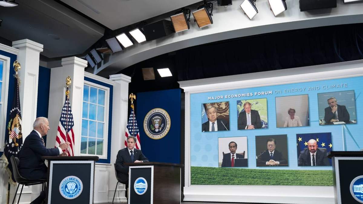 Joe Biden, en el encuentro internacional sobre cambio climático y avance económico