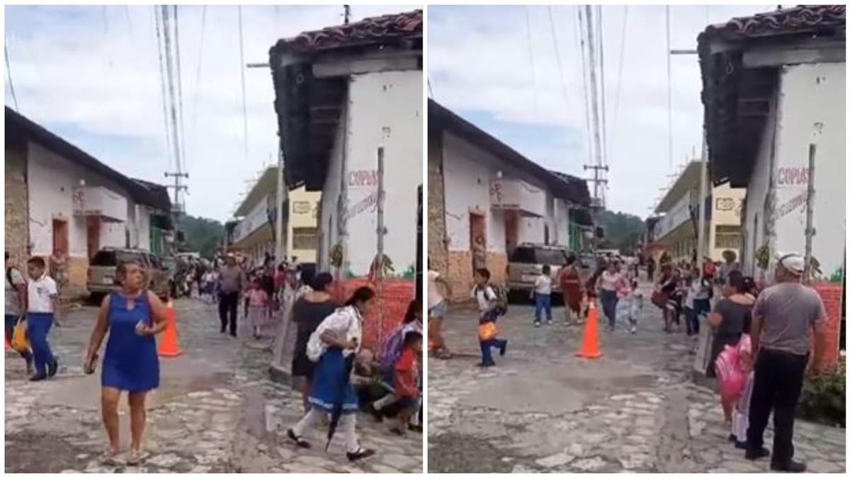 Pobladores de Coxquihui huyen de un ataque con explosivos desde drones, cerca de la casa del candidato electo, Lauro Becerra