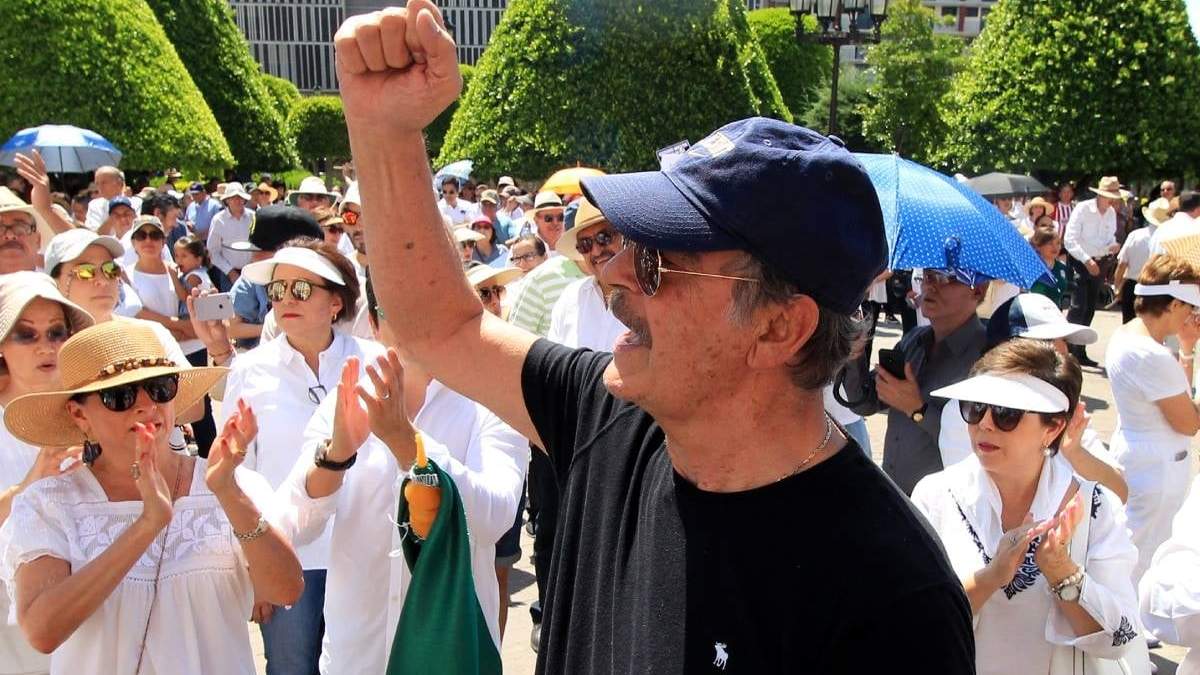 El expresidente Vicente Fox durante una marcha en mayo de 2019