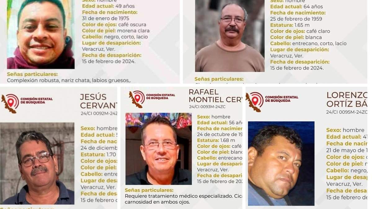 Los cinco campesinos de Actopan que desaparecieron cuando viajaban rumbo al Puerto de Veracruz