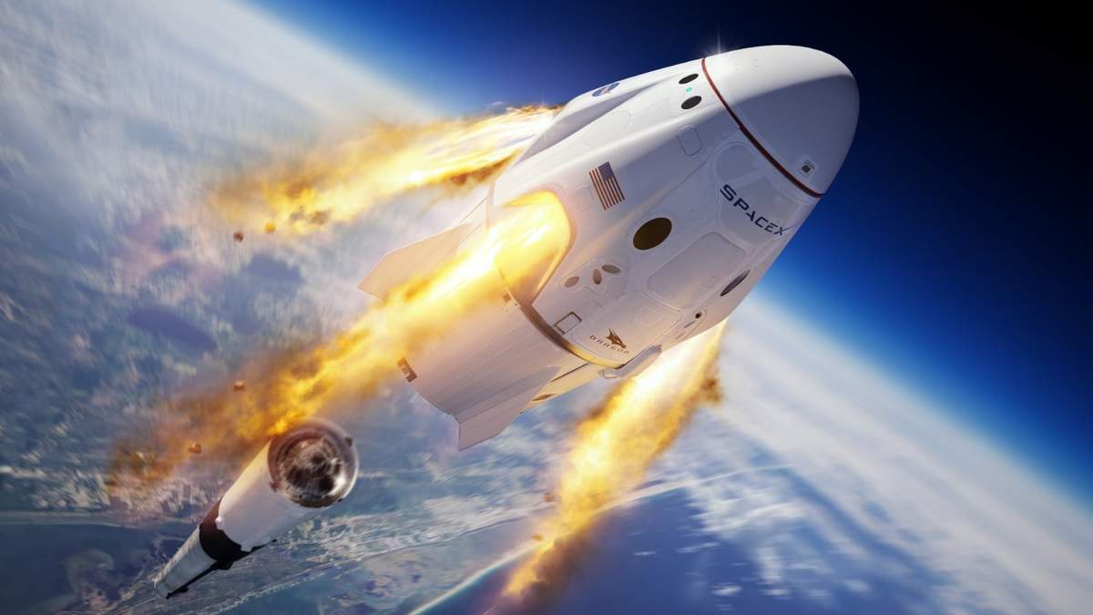 Cápsula espacial de SpaceX. Fuente: (Twitter).