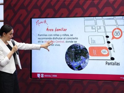 Instalan área familiar para que niñas y niños vean el concierto de Rosalía desde la Alameda