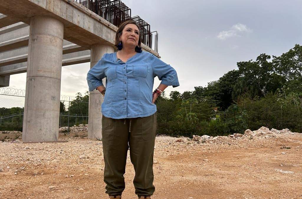 Xóchitl Gálvez en las obras del Tren Maya
