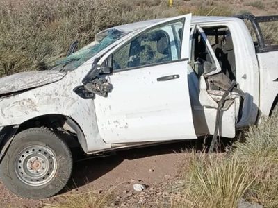 Choque y vuelco en la ruta 51 entre dos camionetas; cuatro heridos y un conductor alcoholizado