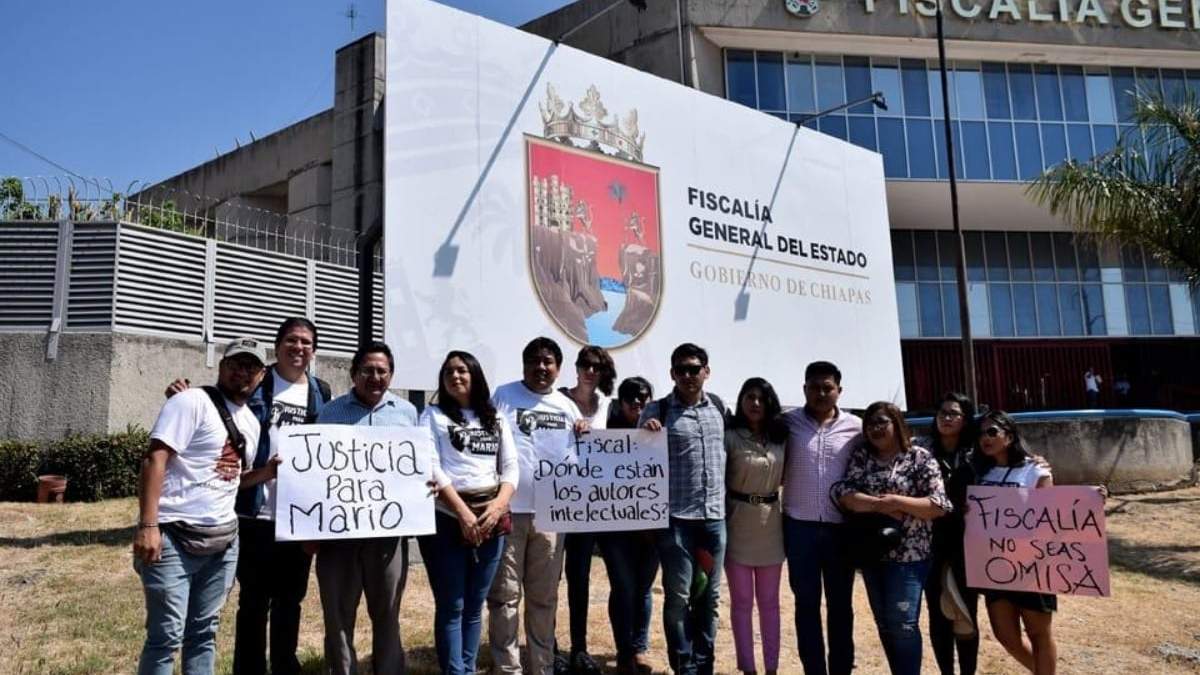 Protesta de familiares y amigos del periodista Mario Leonel Gómez Sánchez
