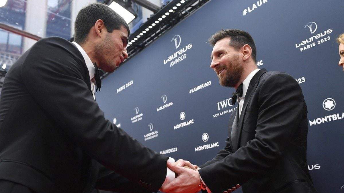 Lionel Messi y Carlos Alcaraz. Fuente: (X)