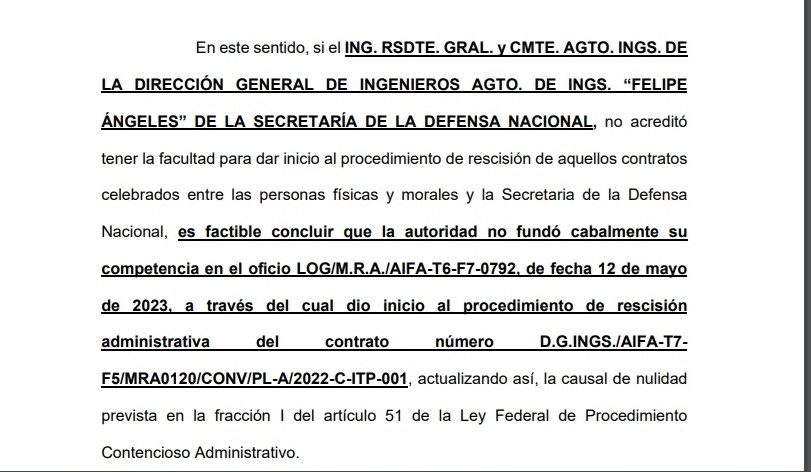 Sin facultades el general