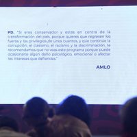 AMLO mantiene posdata al inicio de la mañanera con una nueva frase