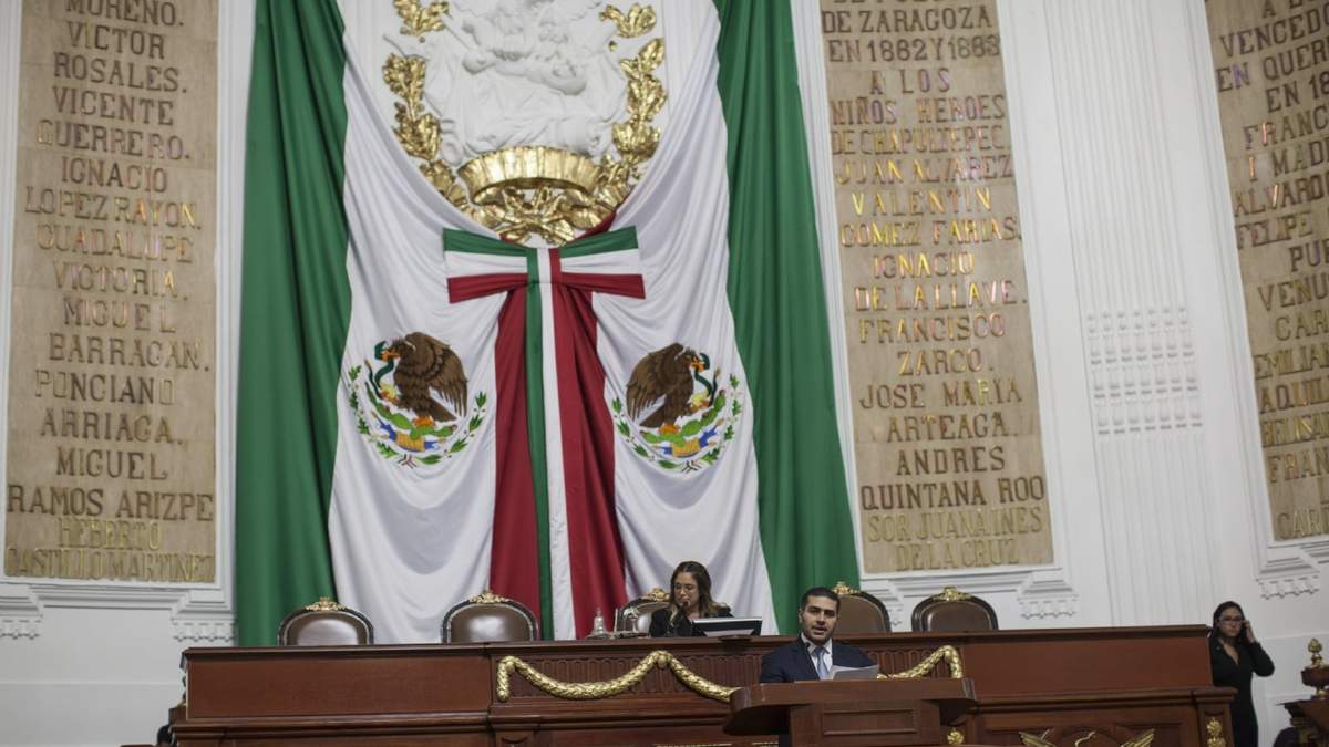 El salón de plenos del Congreso de la CDMX
