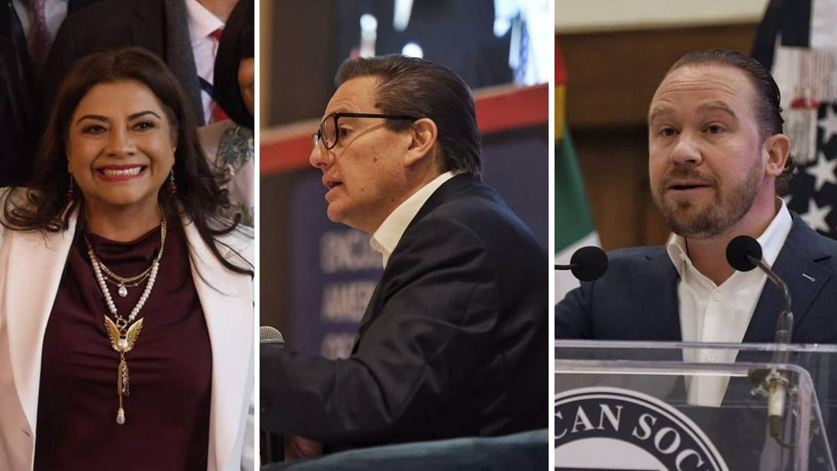 Clara Brugada, Salomón Chertorivski y Santiago Taboada en el foro de American Society