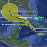 Rafael se intensifica a huracán categoría 1; esta es su trayectoria