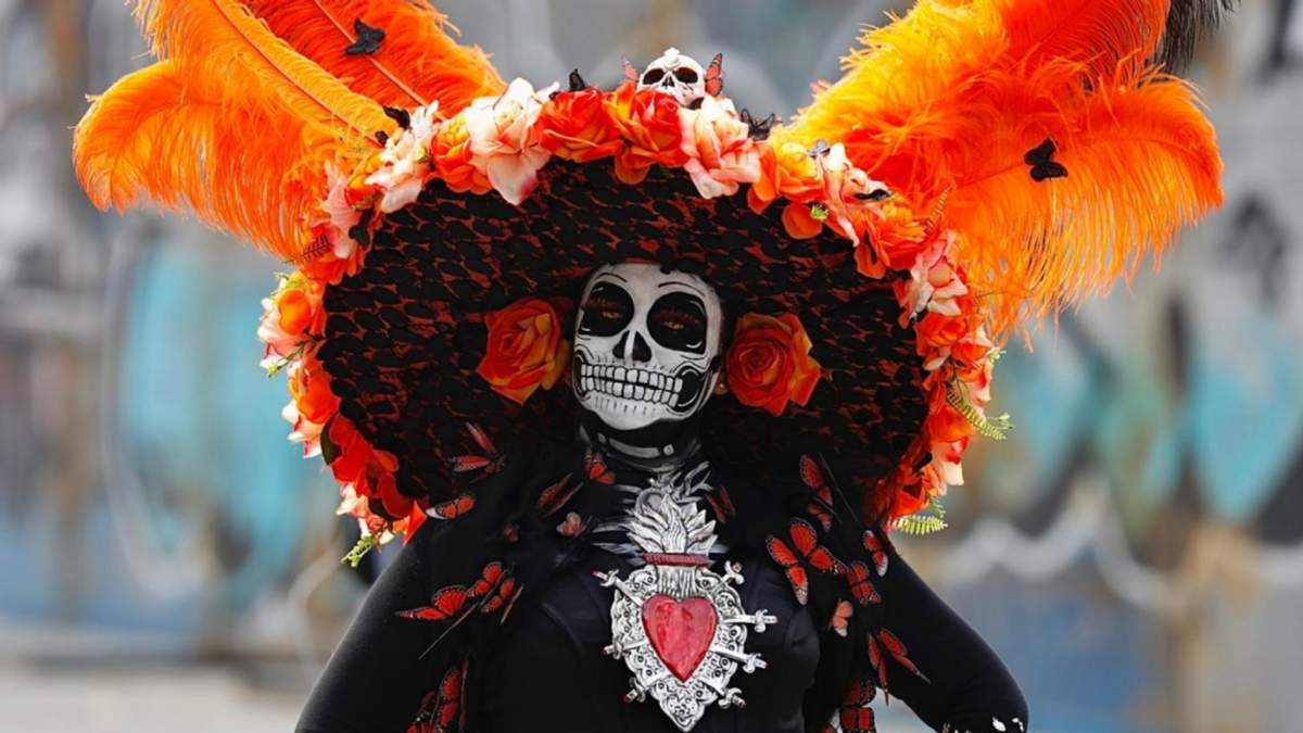 Catrina en las festividades del Día de Muertos en la CDMX