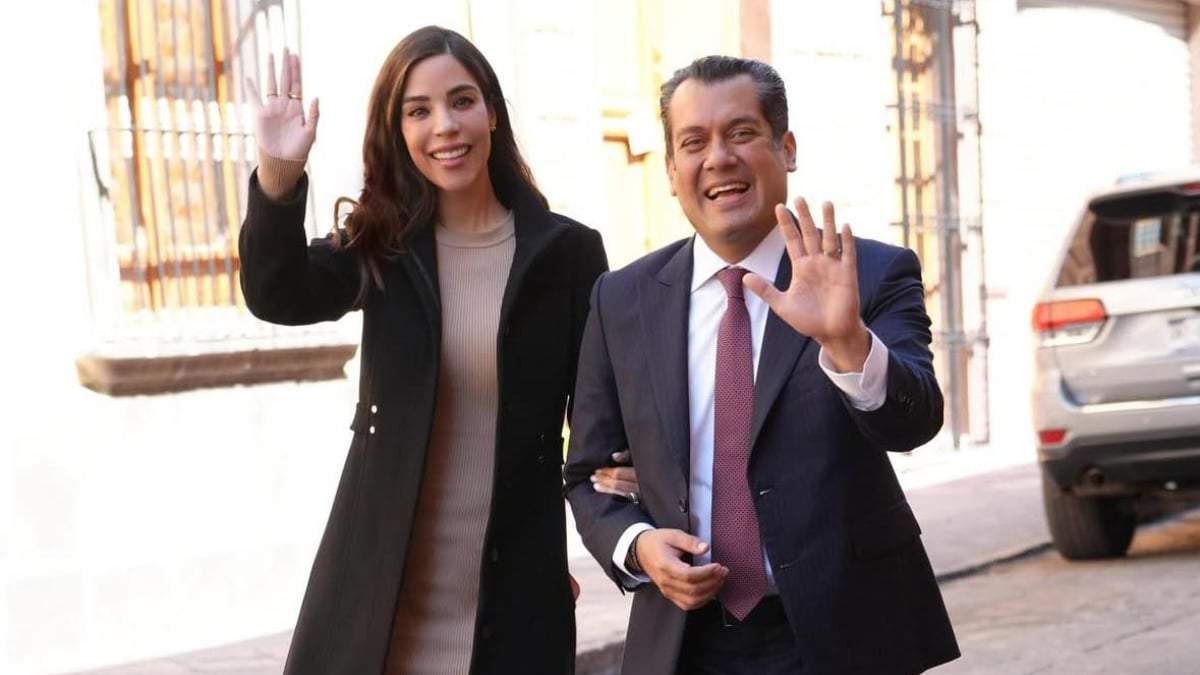 Diana Karina Barreras y su esposo Sergio Gutiérrez Luna, presidente de la Cámara de Diputados