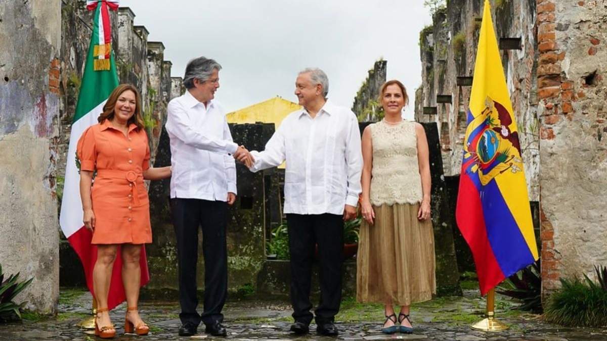Los presidentes de Ecuador y México en la exhacienda San Francisco Toxpan