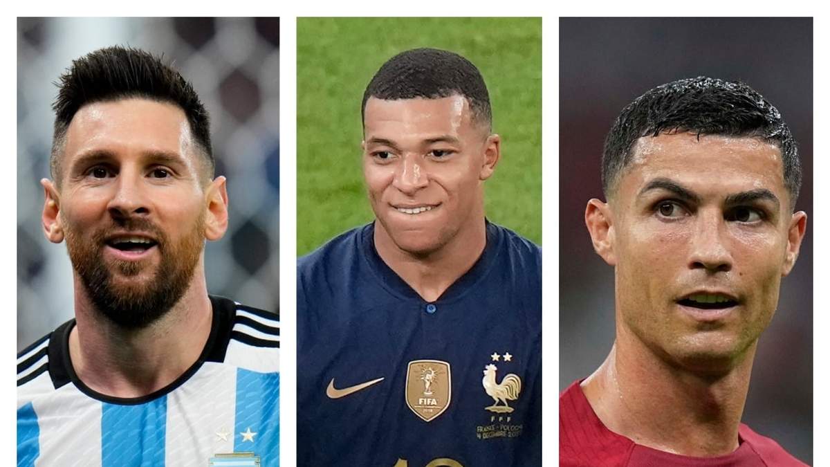 Messi, Mbappe y Ronaldo