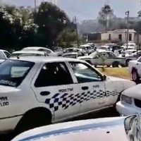 Protestan taxistas en Uruapan por secuestro de su líder