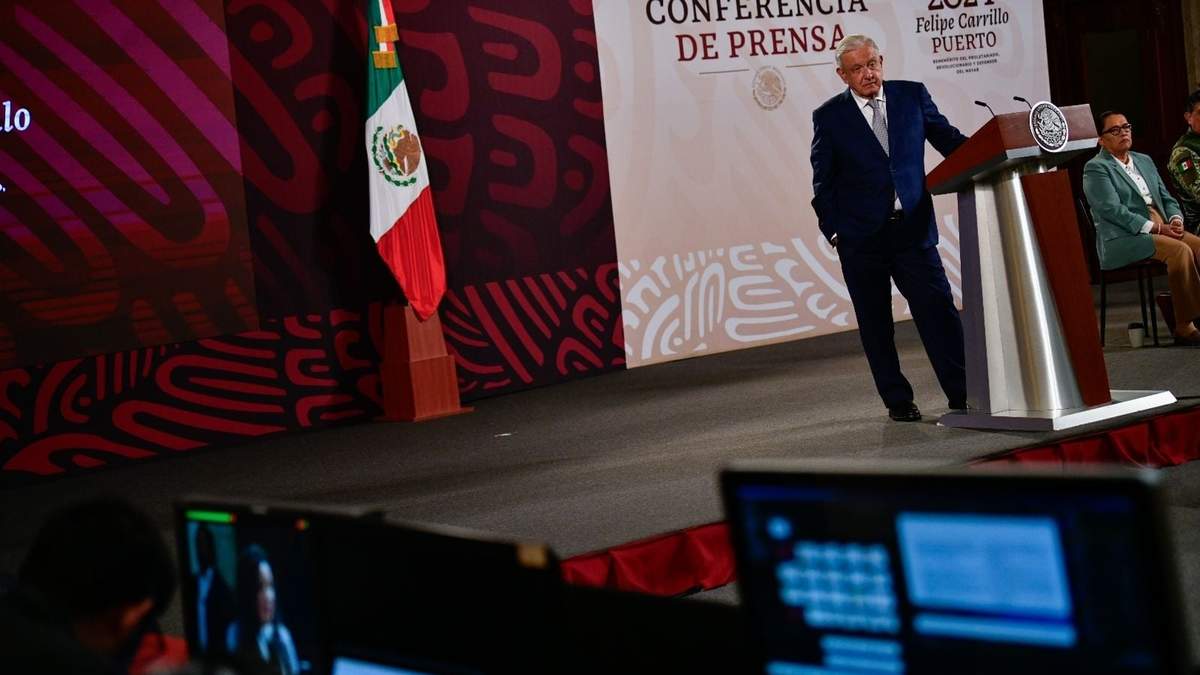 El presidente López Obrador en su conferencia matutina