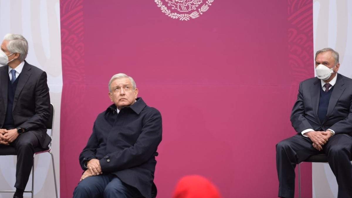 El presidente López Obrador durante un acto la mañana de este miércoles