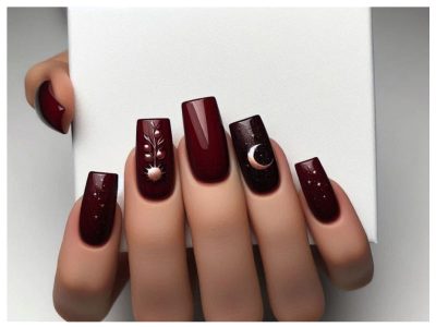 Uñas sofisticadas y atrevidas: los diseños de Nail Art en tono merlot que expresan fuerza y elegancia