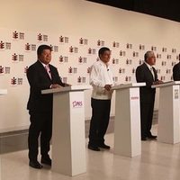 Entre acusaciones de corrupción y saqueos, debaten candidatos en Oaxaca
