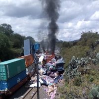 Intento de robo ocasiona choque entre dos trenes en Hidalgo