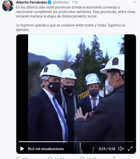 Tuit de Alberto Fernández