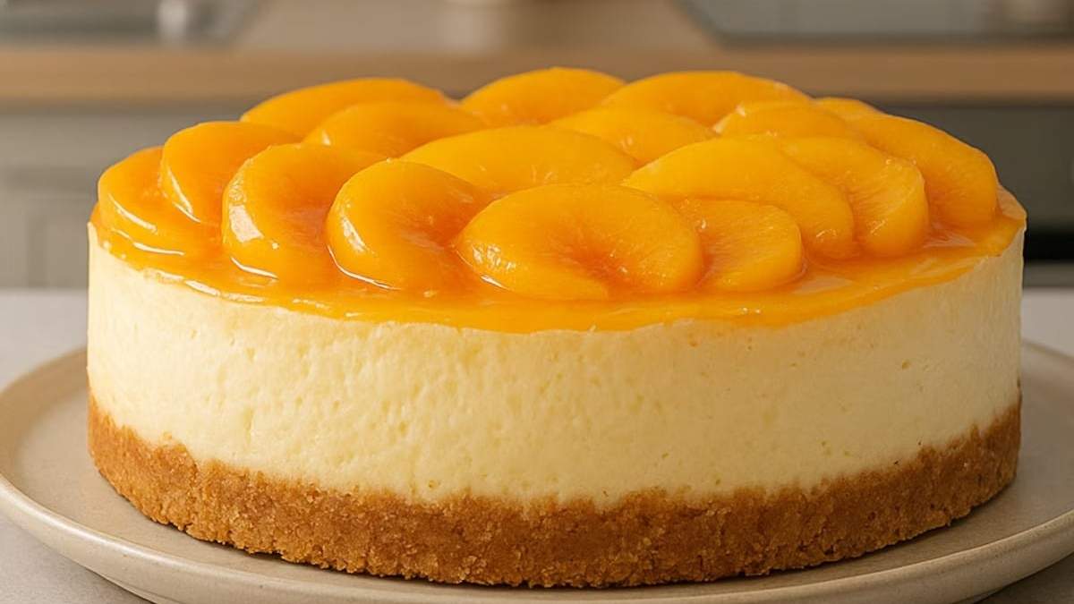 Cheesecake de durazno. Fuente: Instagram