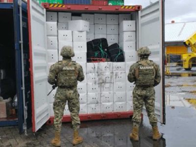 La Marina asegura 100 kilos de coca que llegaron en un buque al puerto de Manzanillo