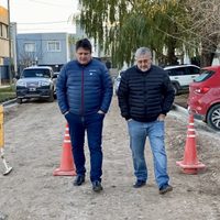 Gaido visitó la obra del sistema pluvial en el barrio Los Polvorines