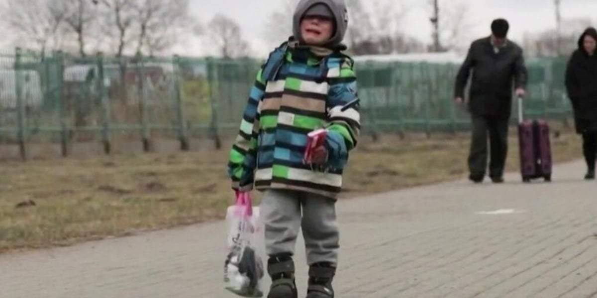 Un niño ucraniano desplazado por la guerra